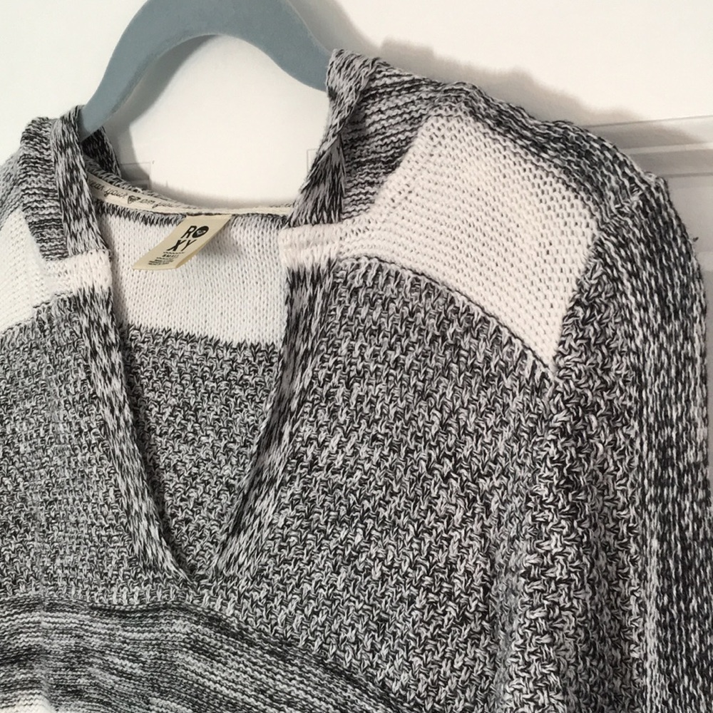 Roxy Striped Pullover V-Neck Sweater